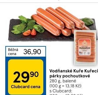 Párky kuřecí pochoutkové Vodňanské kuře