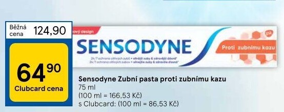 Pasta na zuby proti zubnímu kazu Sensodyne