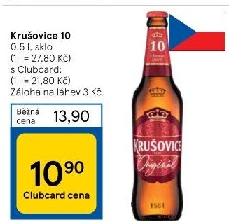 Pivo světlé výčepní Originál Královská 10° Krušovice