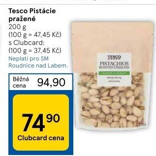 Pražené pistácie Tesco