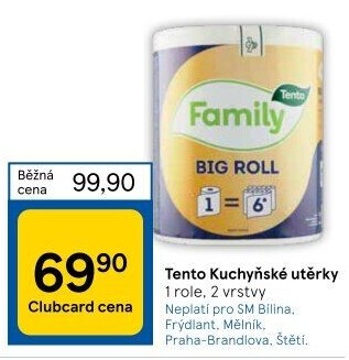 Utěrky kuchyňské 2vrstvé Family Big roll Tento