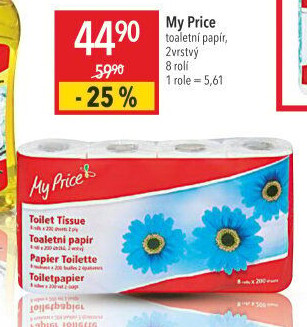 Toaletní papír 2vrstvý My Price