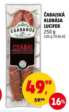 Čabajská klobása Lucifer Csabahús