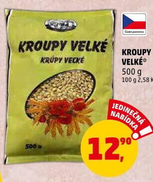 Kroupy velké ječné Bílý mlýn Kepka