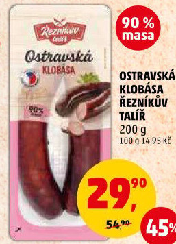 Ostravská klobása Řezníkův talíř
