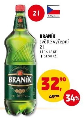 Pivo světlé výčepní 10° Braník