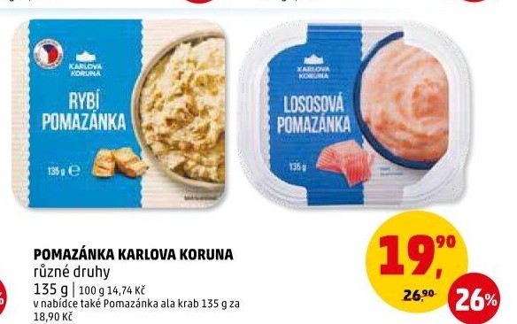 Pomazánky Karlova Koruna