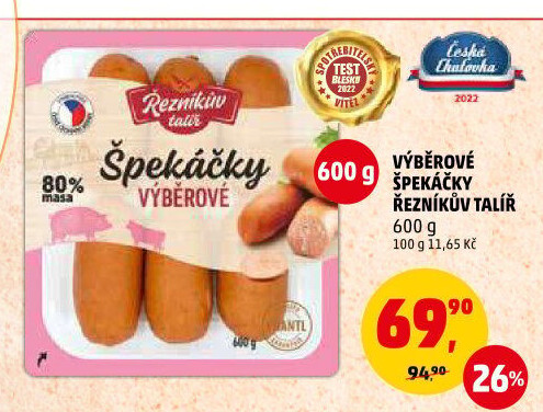 Špekáčky výběrové Řezníkův talíř