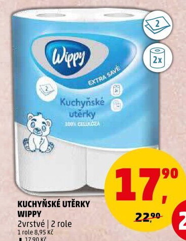 Utěrky kuchyňské 2vrstvé Wippy