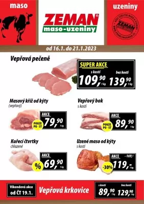 akční leták ZEMAN maso - uzeniny 16.1.2023-21.1.2023