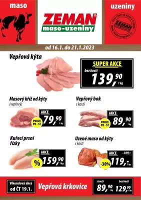 akční leták ZEMAN maso - uzeniny 16.1.2023-21.1.2023