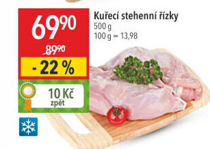 Kuřecí stehenní řízky mražené