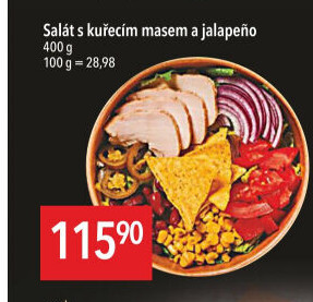 Salát s kuřecím masem a jalape?o