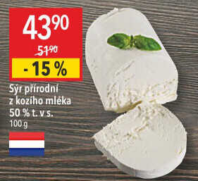 Sýr kozí přírodní 50%