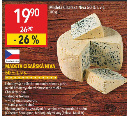 Sýr Niva císařská 50% Madeta