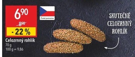 Celozrnný rohlík