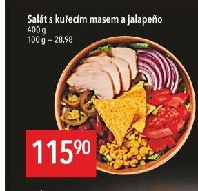 Salát s kuřecím masem a jalape?o