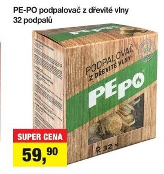 Podpalovač z dřevité vlny Pe-po