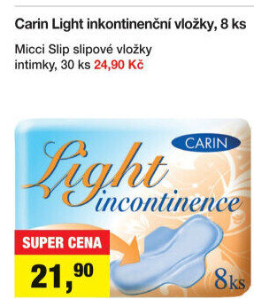 Vložky dámské inkontinenční Light Carine