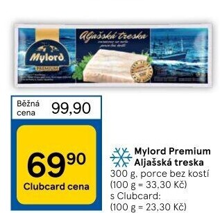 Aljašská treska filé pro děti mražené Premium Mylord