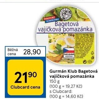 Bagetová vajíčková pomazánka Gurmán klub