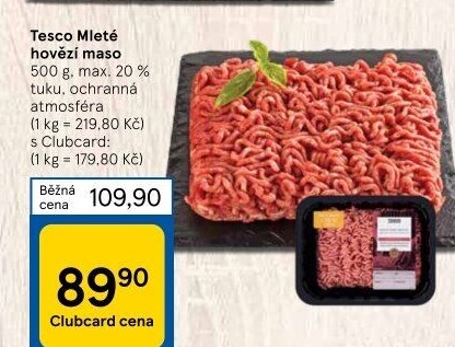 Hovězí mleté maso Tesco