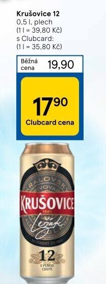 Pivo světlé Královský ležák 12° Krušovice