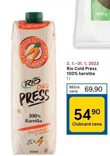 Šťáva 100% čerstvá Rio Cold Press