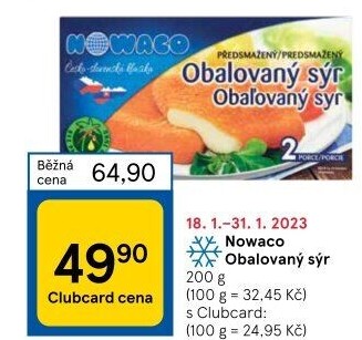 Sýr obalovaný mražený Nowaco