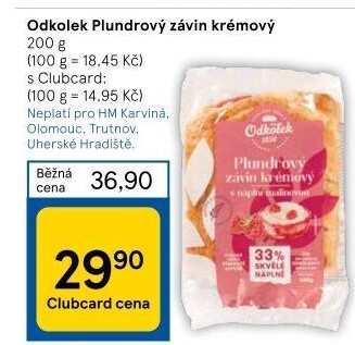 Závin plundrový s náplní Odkolek