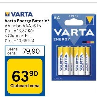 Baterie alkalické Energy Varta