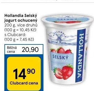 Ochucený jogurt selský Hollandia