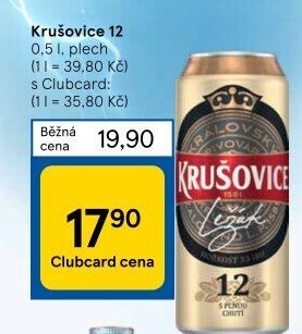 Pivo světlé Královský ležák 12° Krušovice