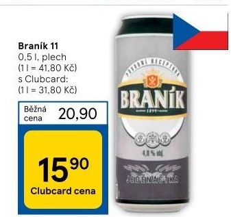 Pivo světlý ležák 11° Jedenáctka Braník