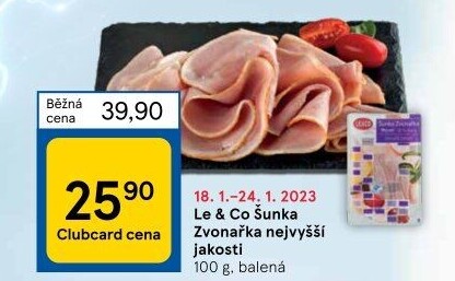 Šunka Zvonařka nejvyšší jakosti LE&amp