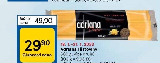Těstoviny semolinové Adriana