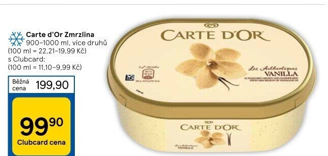 Zmrzlina ve vaničce Carte D'