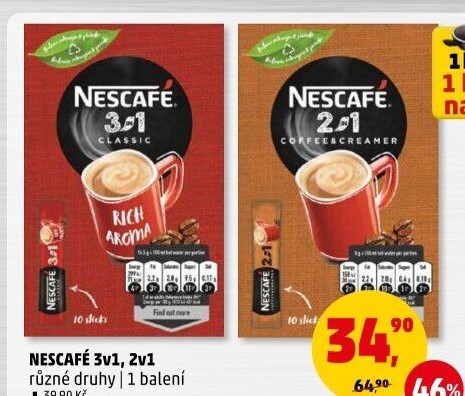 Instantní káva porcovaná 3v1 Nescafé