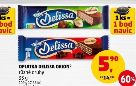 Oplatky celomáčené Delissa Orion