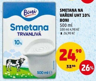 Smetana na vaření Boni 10%