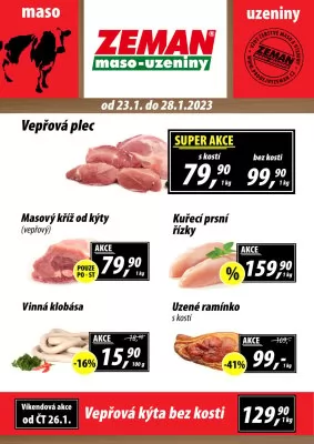 akční leták ZEMAN maso - uzeniny 23.1.2023-28.1.2023
