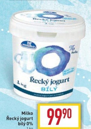 Bílý jogurt řecký 0% Milko