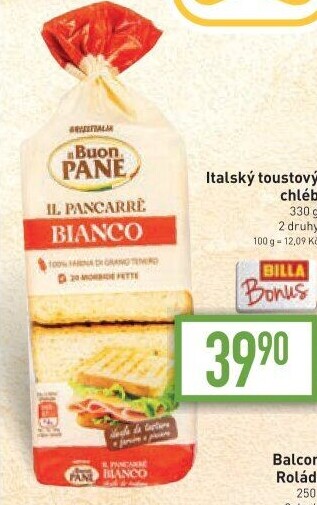 Italský toustový chléb Buon Pane