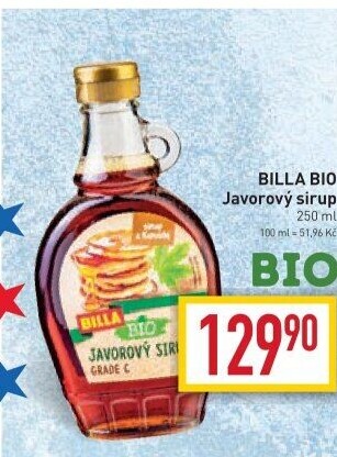 Javorový sirup Naše Bio Billa