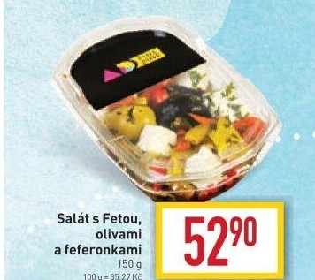 Salát s Fetou, olivami a feferonkami Fine Dine