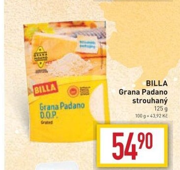 Sýr Grana Padano strouhaný Billa