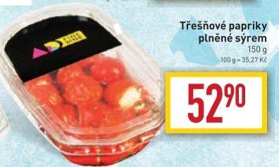 Třešňové papričky plněné sýrem Fine Dine