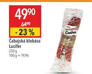 Čabajská klobása Lucifer Csabahús
