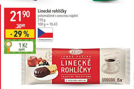 Rohlíčky linecké Klasa Pekárny a cukrárny Klatovy