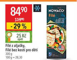 Rybí filé pro děti bez kosti mražené Nowaco
